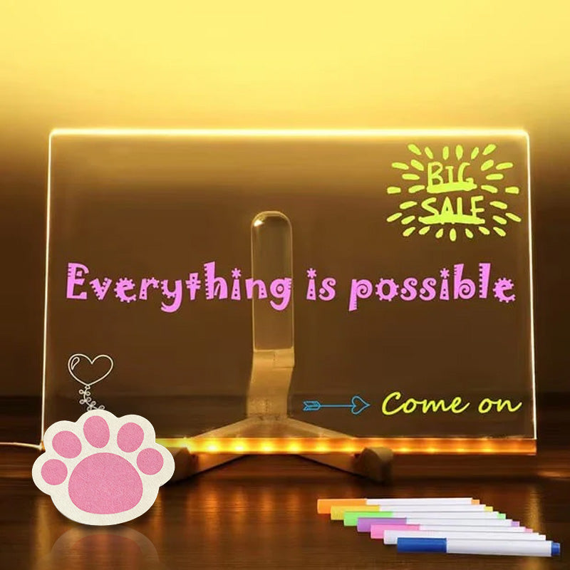 LED-Belyst Akryl Rittavla med Färgmarkörer