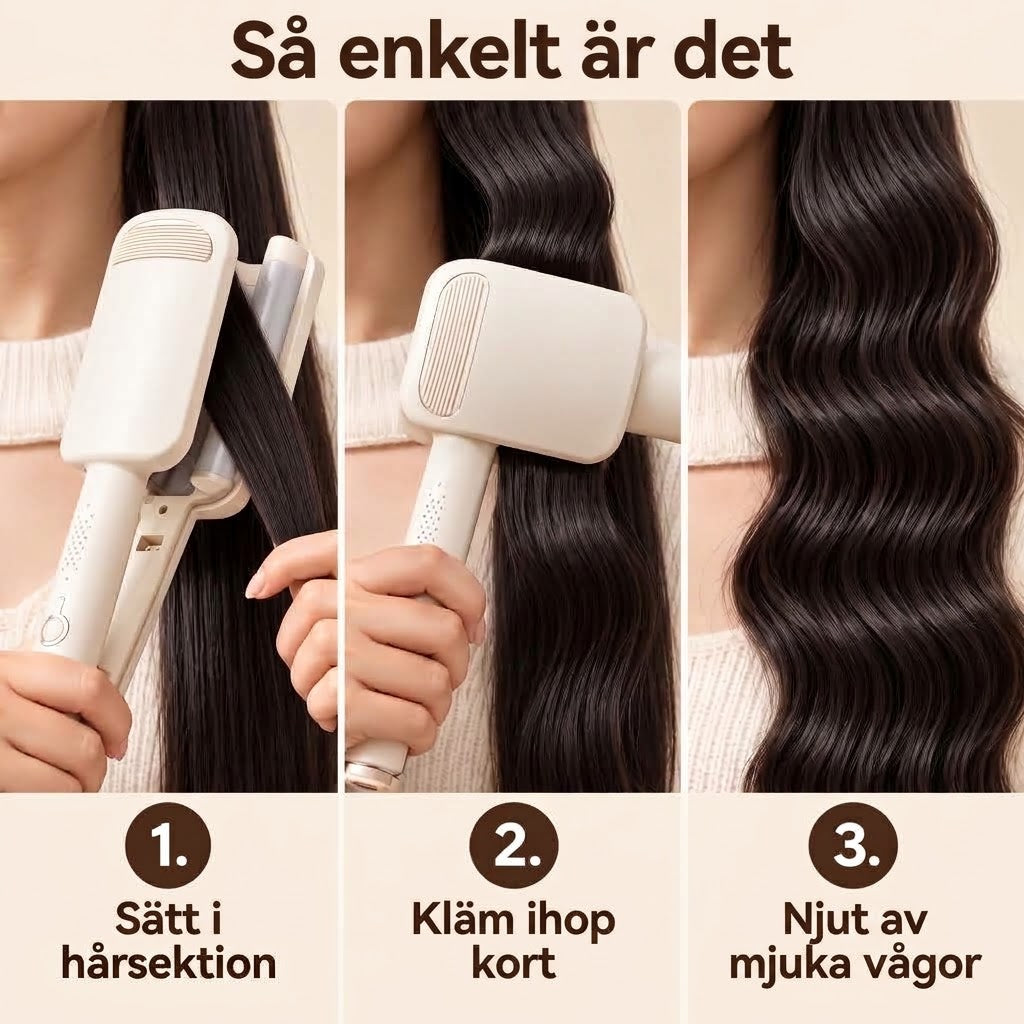 Professionell Vågtång 32mm – Skapar Mjuka Och Glansiga Vågor Snabbt