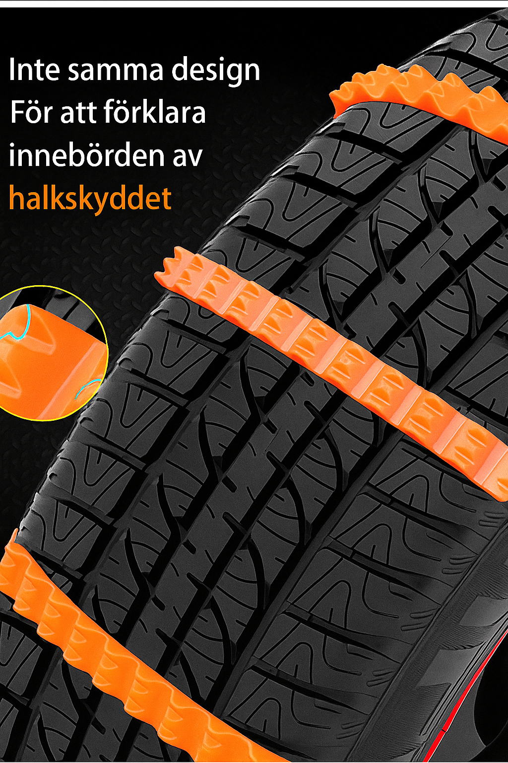 Universella halkskyddskedjor för bil - 1 Set (10 st halkskyddskedjor)
