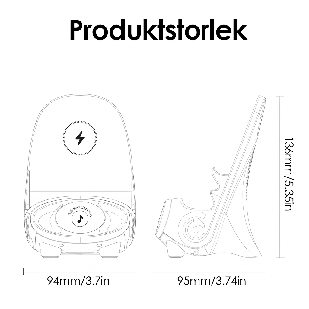 Trådlös snabbladdare i ministolsdesign – passar alla telefoner