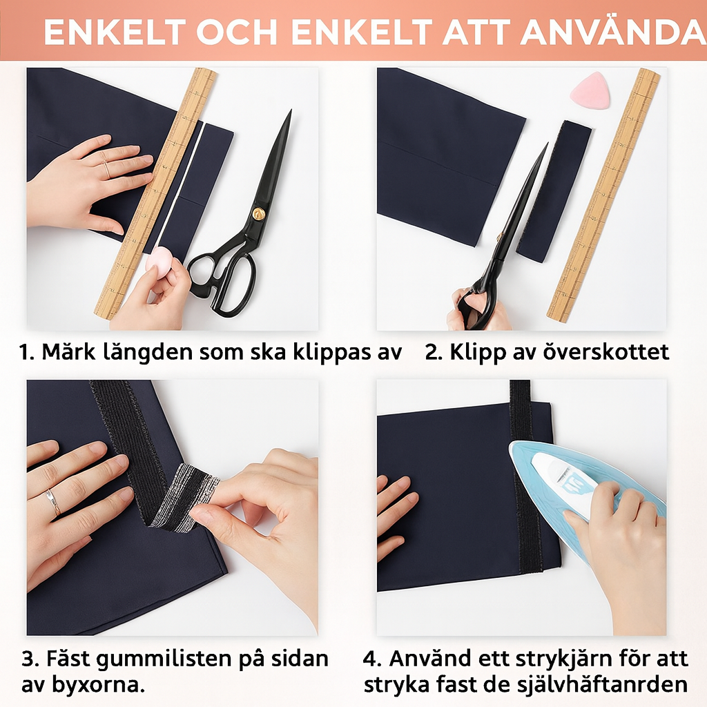Självhäftande Fålltejp för Byxor & Kläder