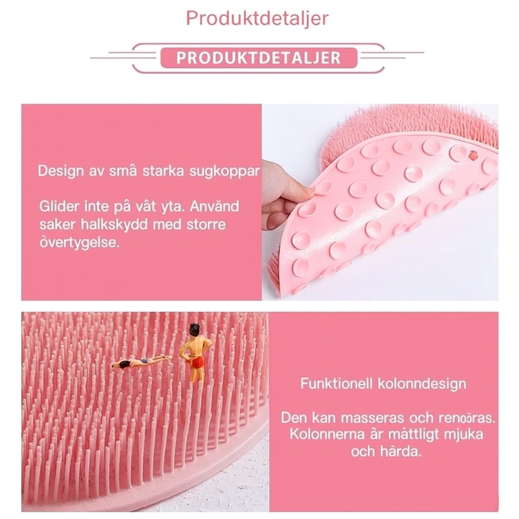 Silikonborste med Sugproppar för Fot- & Kroppsmassage