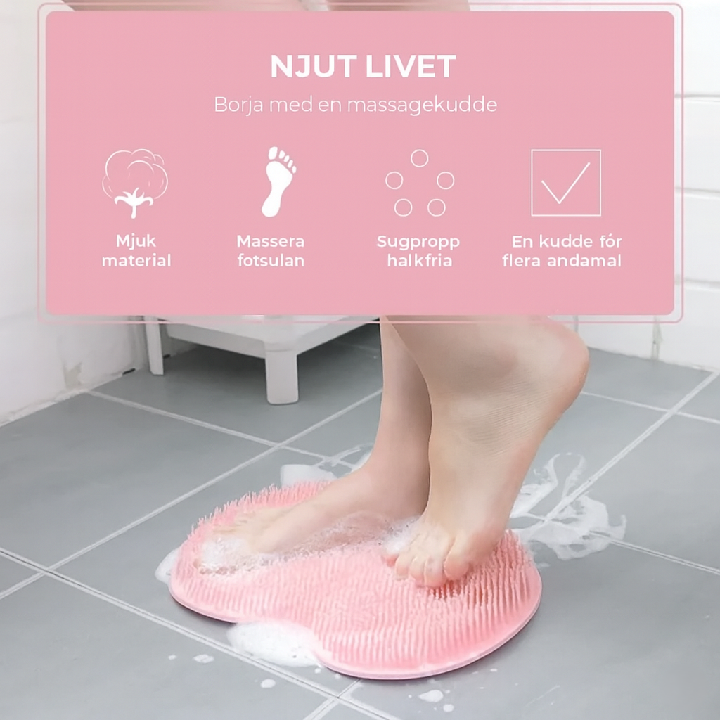 Silikonborste med Sugproppar för Fot- & Kroppsmassage