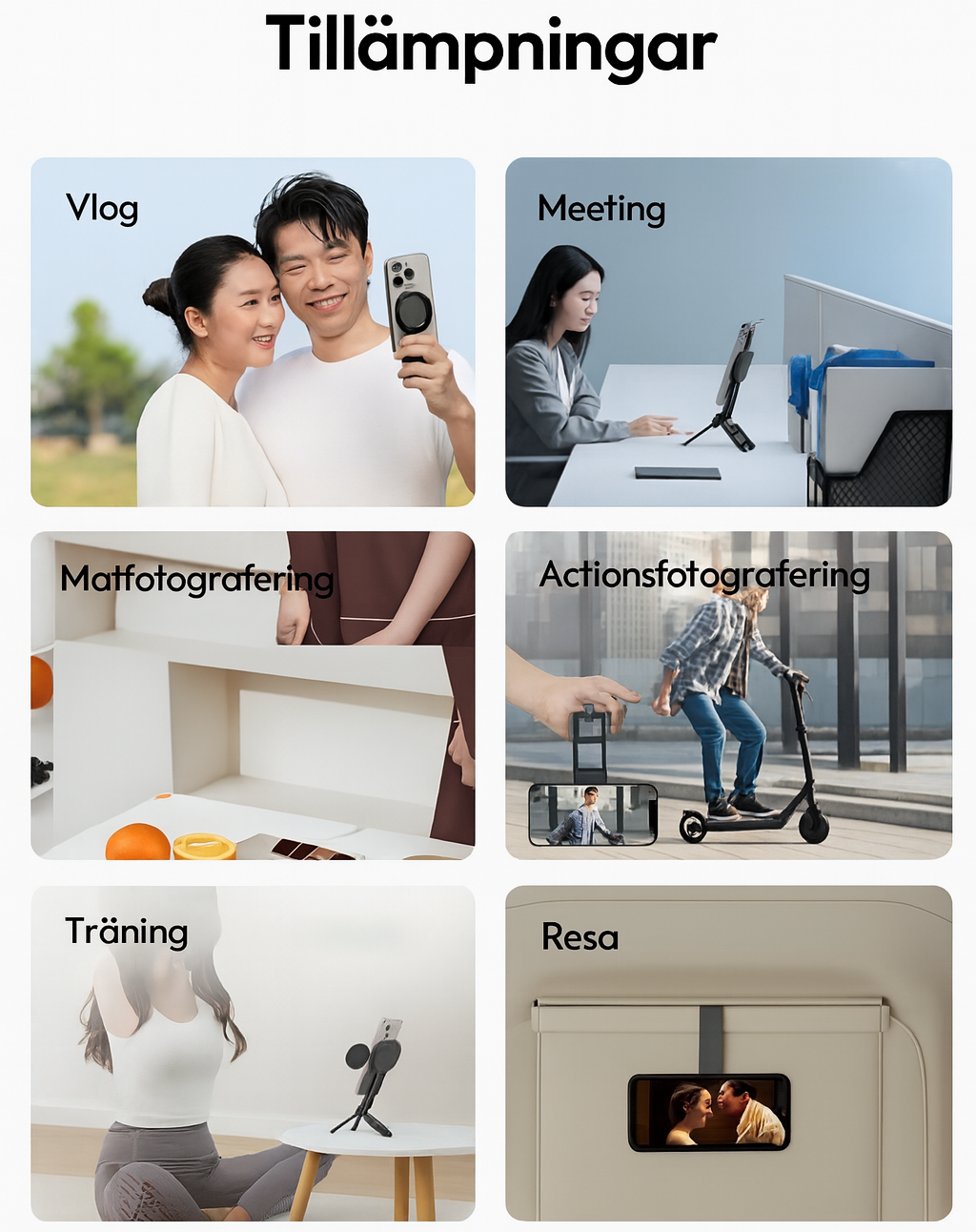 MA38 Magnetiskt iPhone-Stativ 5-i-1
