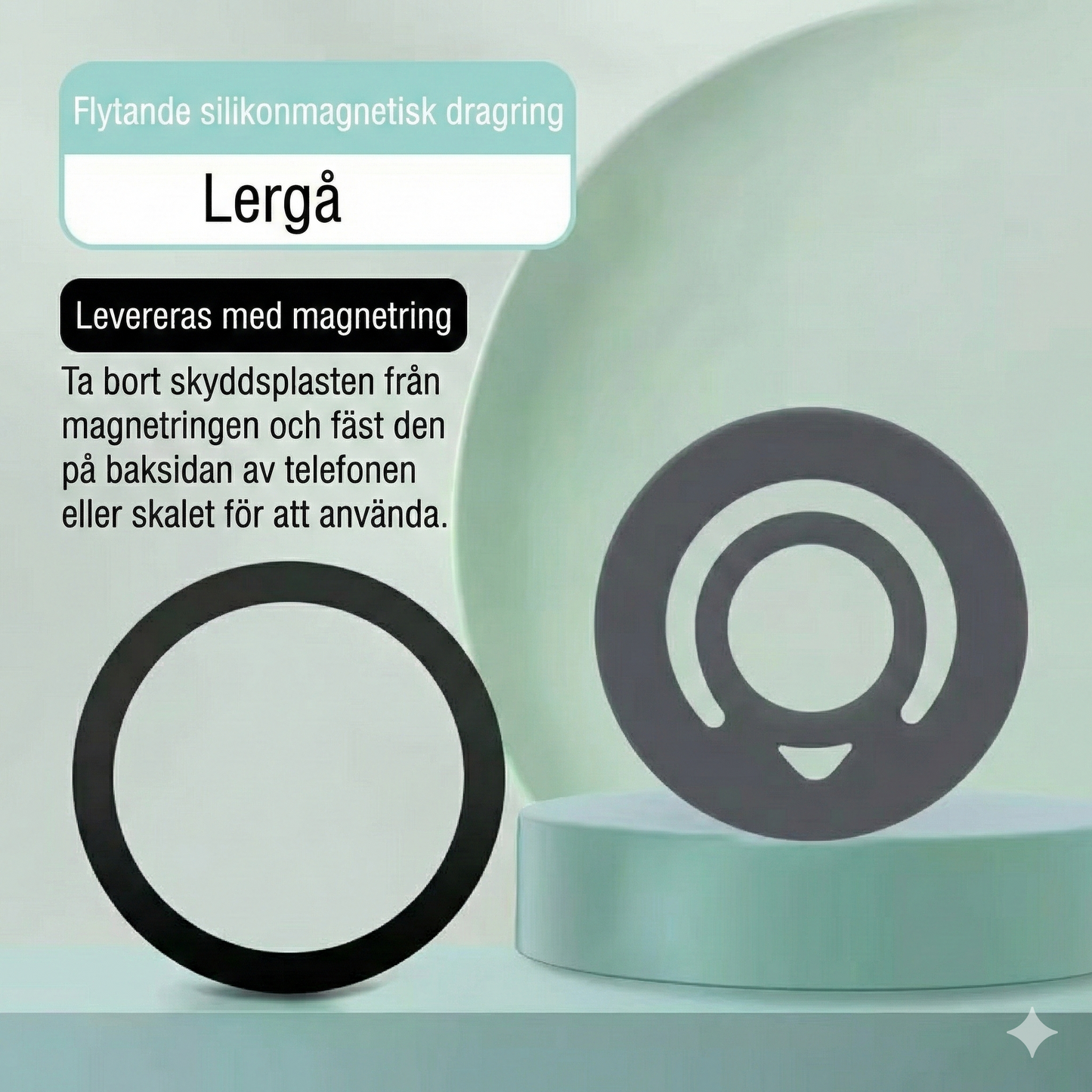 2-i-1 Magnetring & Hållare – Fäster på Metallytor