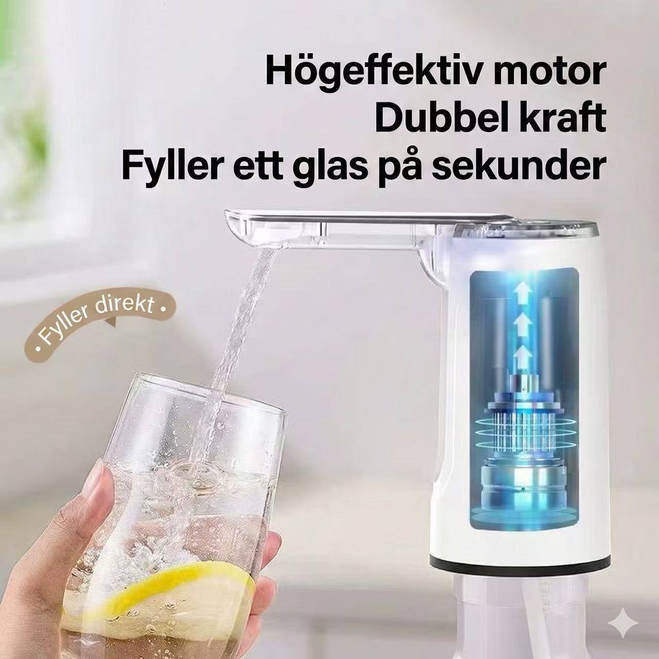 Hygienisk Vattenpump med Vikbar Pip – Uppladdningsbar