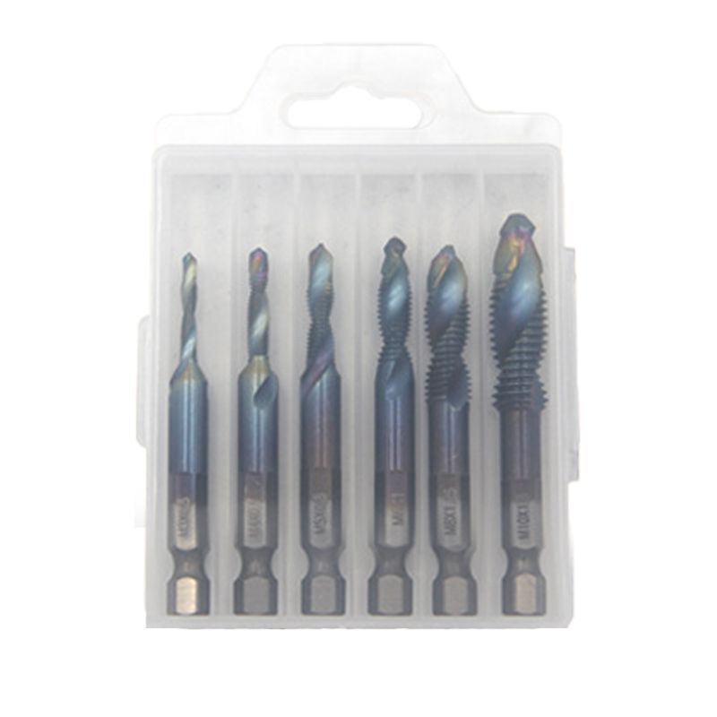 6-delars Spiralgängtappset i HSS för Borrning och Gängning