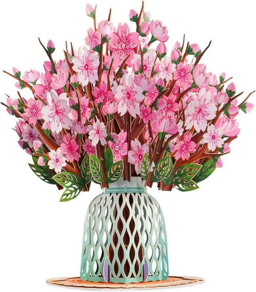 3D Pop-Up Kort Körsbärsblommor – Handgjort Alla Hjärtans Dag-kort