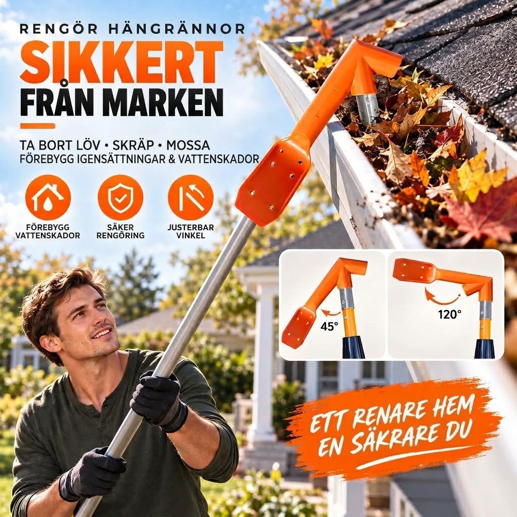 Justerbart Verktyg För Takrännor – Ta Bort Löv Och Smuts Enkelt Från Marken