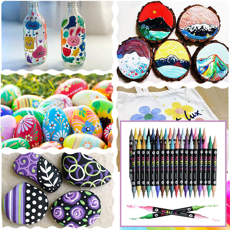 Dubbelspetsade Akrylmarker Set