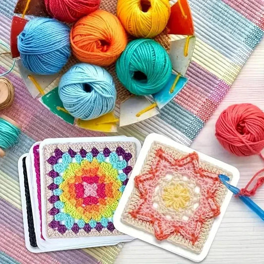Virk-kortset med 50 Granny Squares & Steg-för-Steg Guider