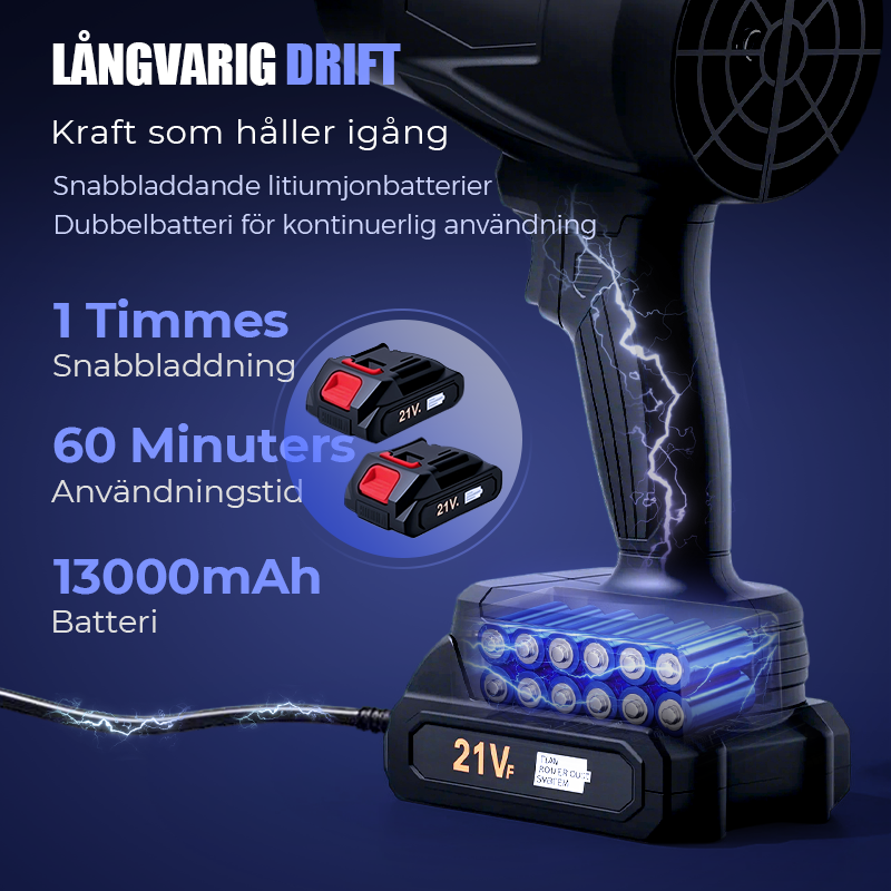 Ultralätt & Trådlös Handhållen Snöblåsare