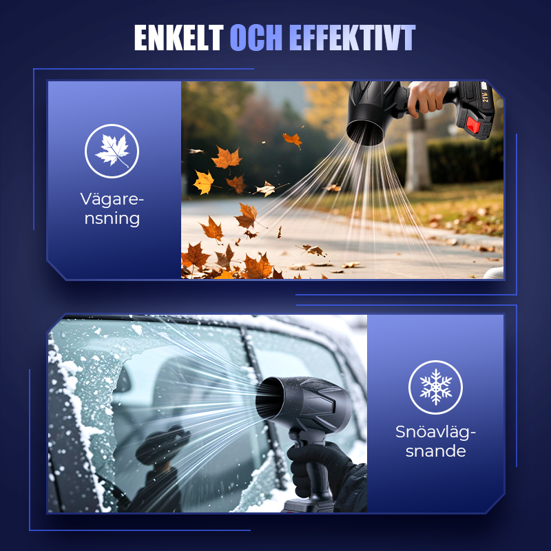 Ultralätt & Trådlös Handhållen Snöblåsare