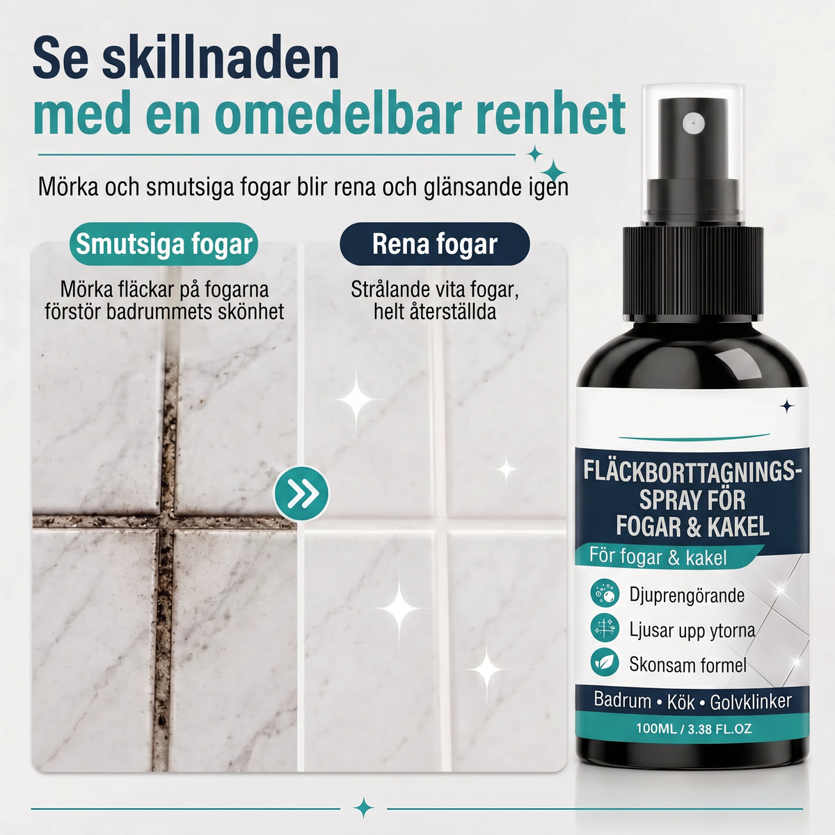 Rengöringsspray mot mögel och fogfläckar
