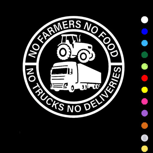 Vinyldekal "No Farmers No Food" för Bil & Lastbil