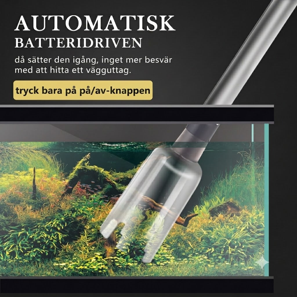 Elektrisk Akvariedammsugare & Slamhävert – Batteridriven Grusrengöring