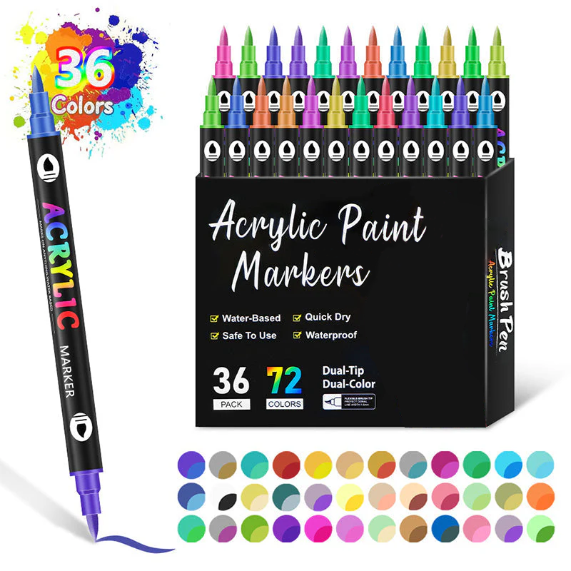 Dubbelspetsade Akrylmarker Set