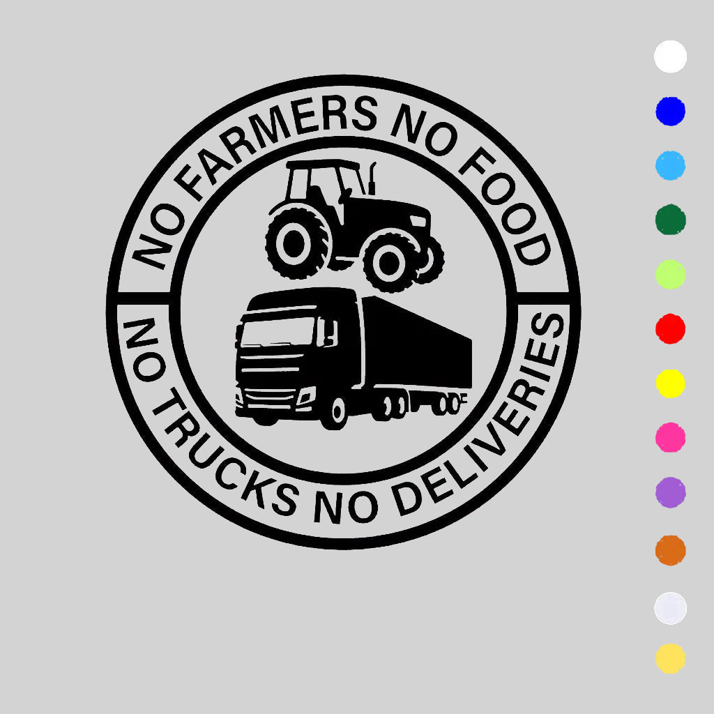Vinyldekal "No Farmers No Food" för Bil & Lastbil