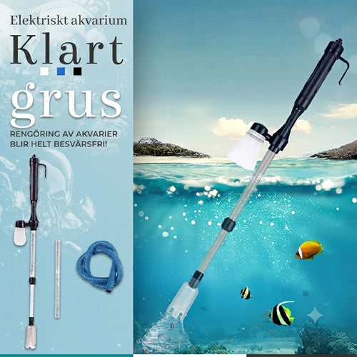 Elektrisk Akvariedammsugare & Slamhävert – Batteridriven Grusrengöring