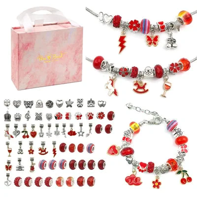 DIY Smyckestillverkningskit för Flickor – Armband & Berlocker i Presentförpackning