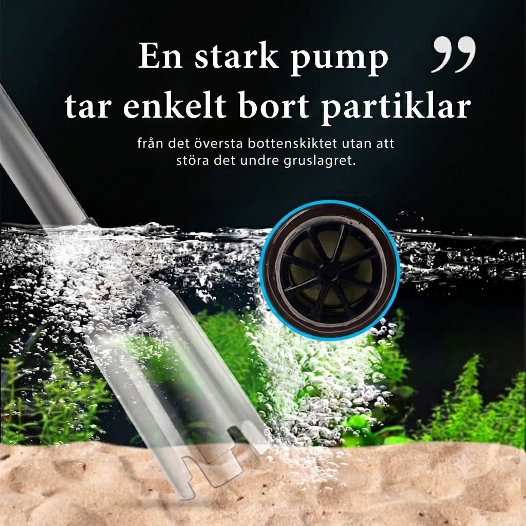 Elektrisk Akvariedammsugare & Slamhävert – Batteridriven Grusrengöring