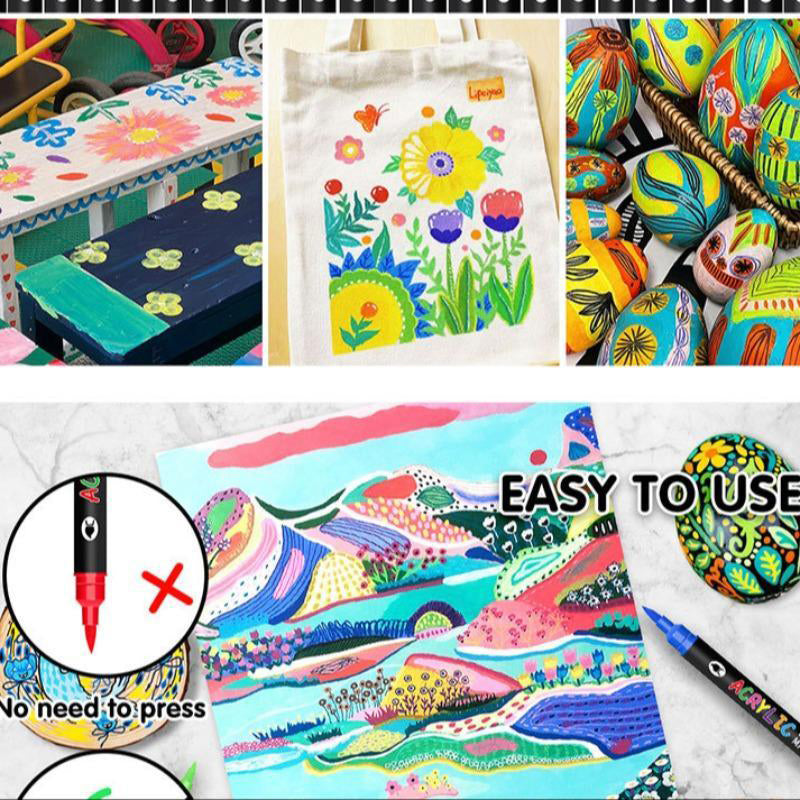 Dubbelspetsade Akrylmarker Set