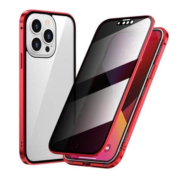Magnetiskt Integritetsskal för iPhone med Härdat Glas och Metallram