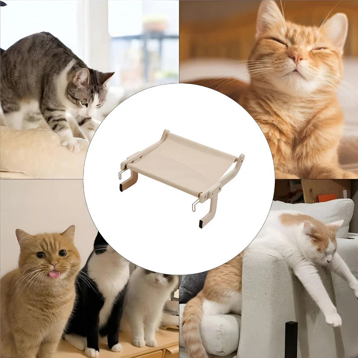 Justerbar Hängmatta för Katt i Trä och Linne