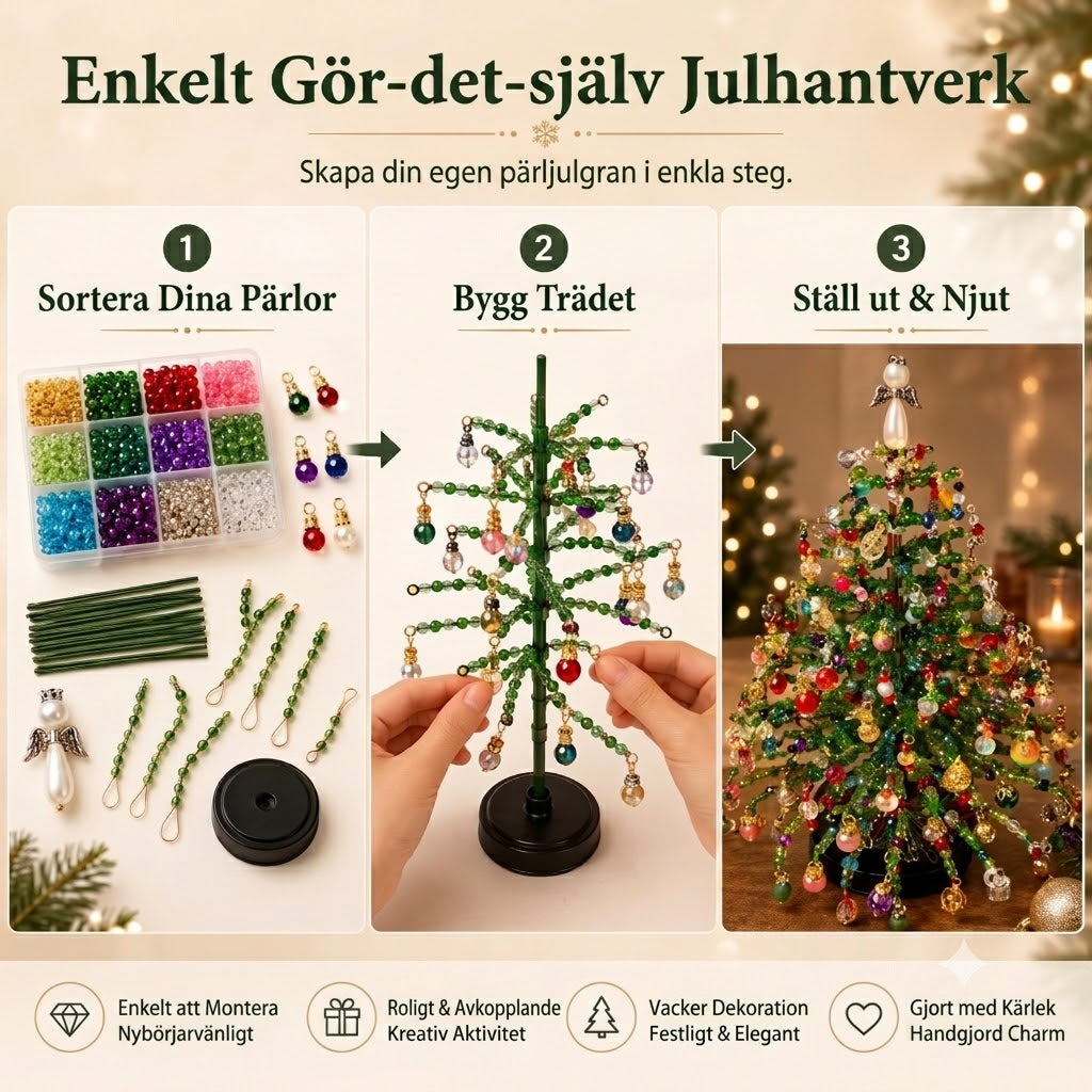 Glittrande Pärljulgran DIY-Set – Bygg Din Egen Vackra Juldekoration