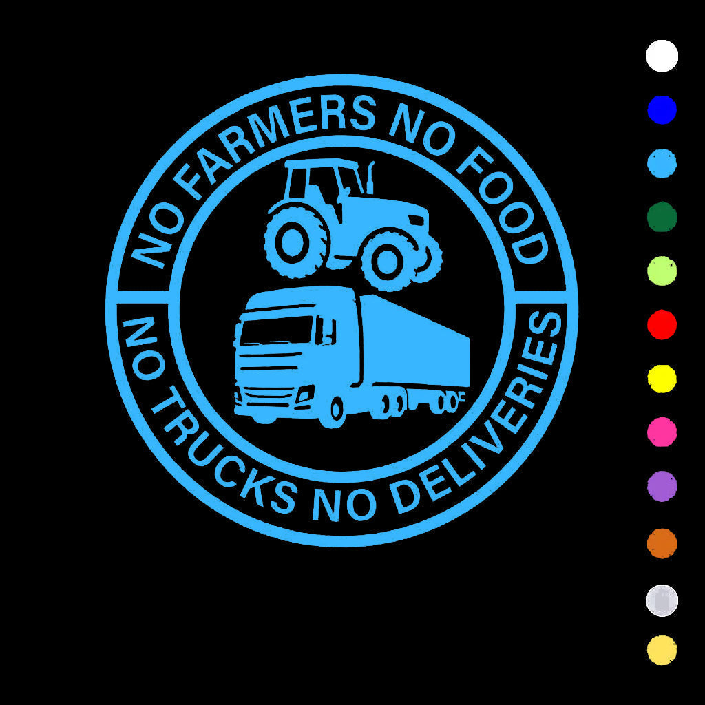 Vinyldekal "No Farmers No Food" för Bil & Lastbil