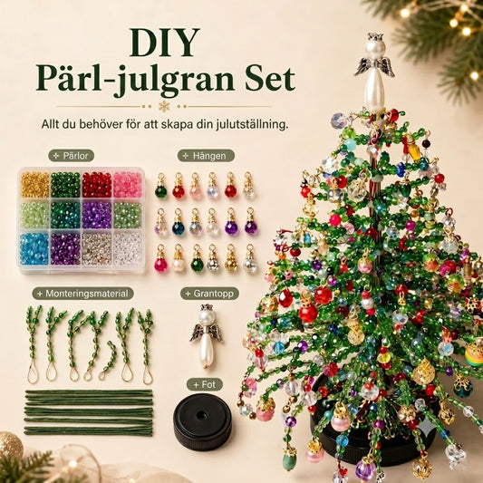 Glittrande Pärljulgran DIY-Set – Bygg Din Egen Vackra Juldekoration