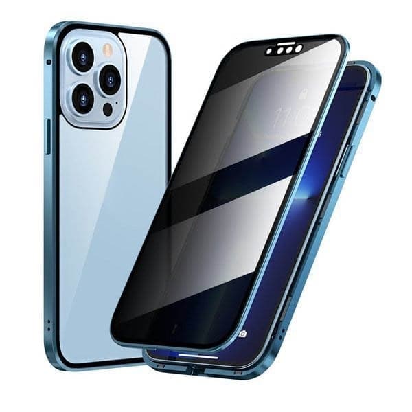 Magnetiskt Integritetsskal för iPhone med Härdat Glas och Metallram