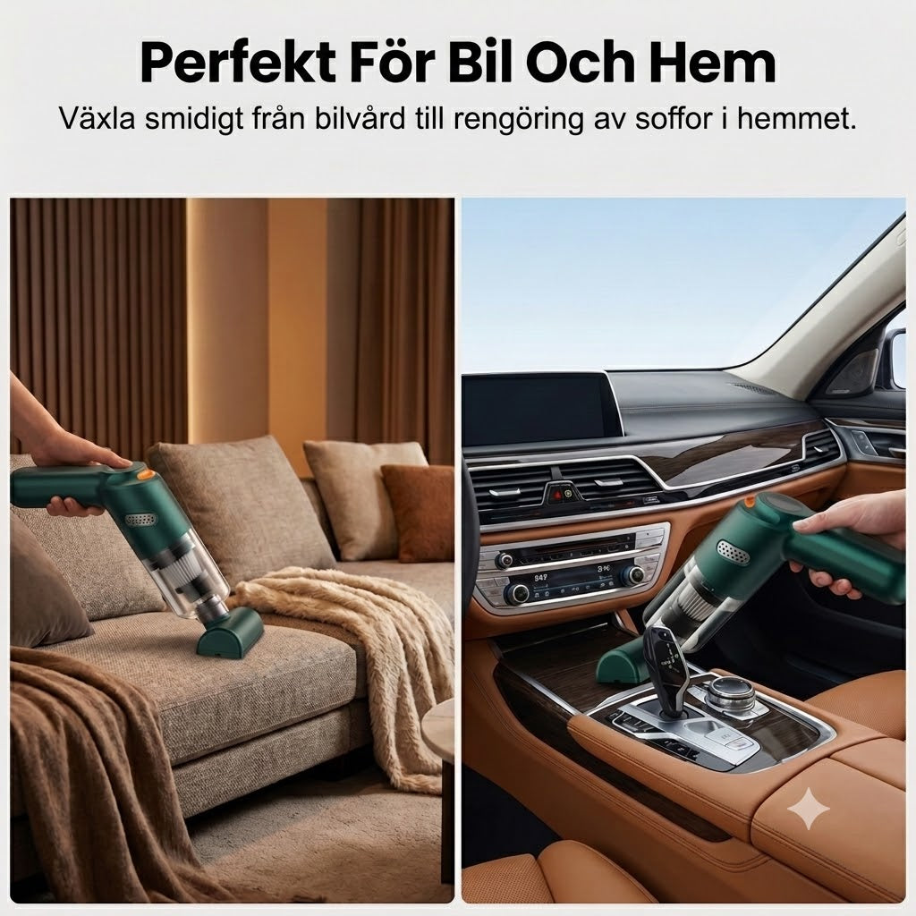 Sladdlös Bildammsugare med Hög Effekt – Nå och Rengör Varje Svåråtkomlig Vrå