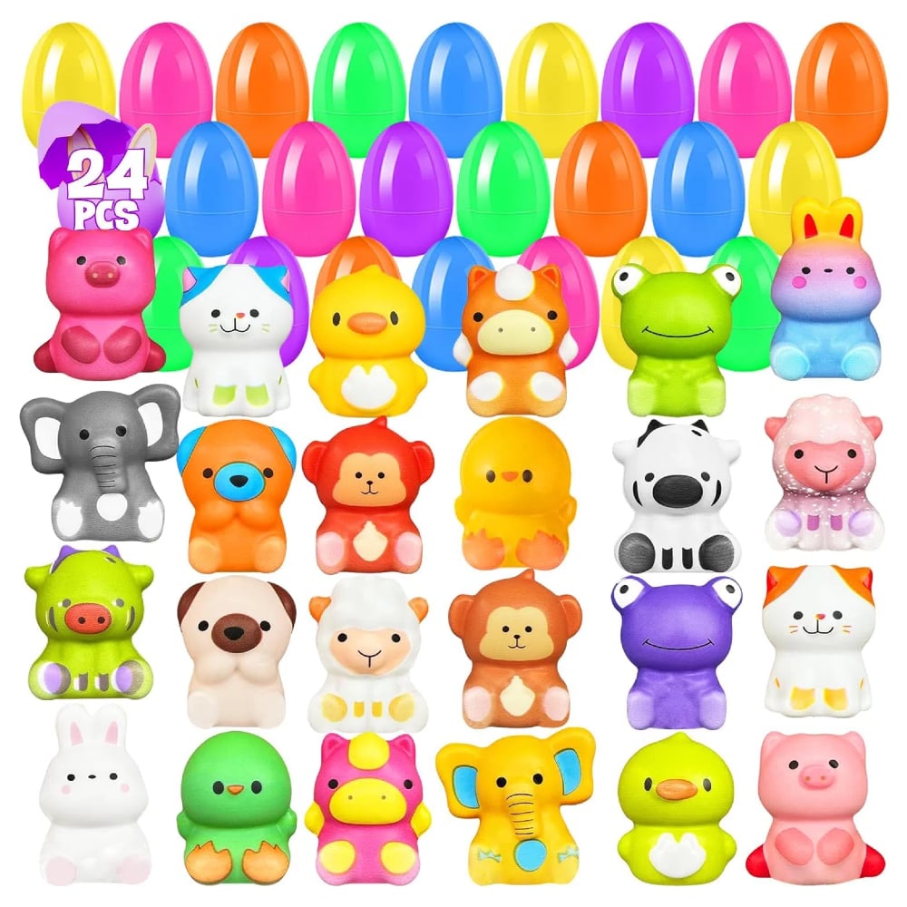 Färdigfyllda Påskägg med Söta Squishy-Överraskningar (12/24-Pack)