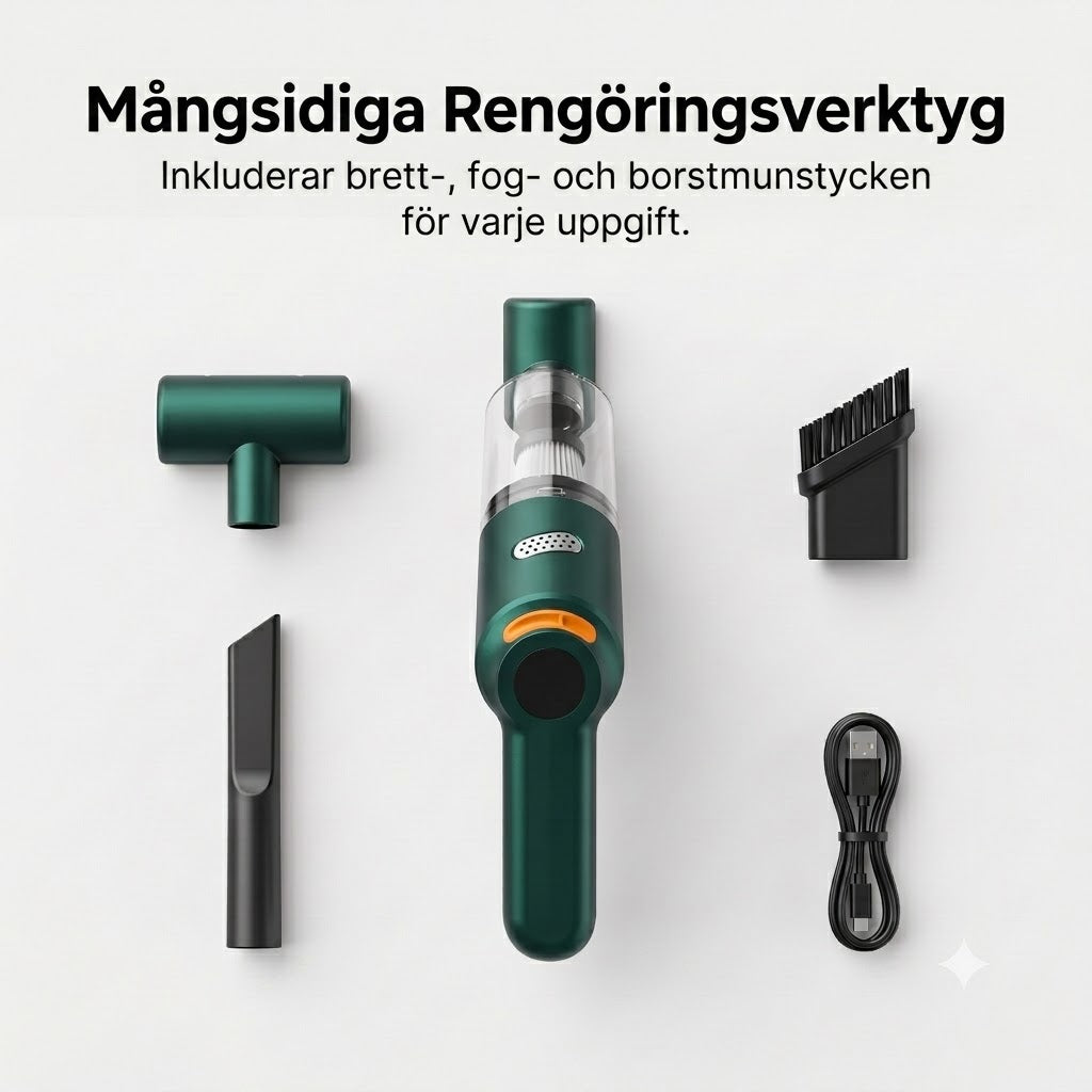 Sladdlös Bildammsugare med Hög Effekt – Nå och Rengör Varje Svåråtkomlig Vrå