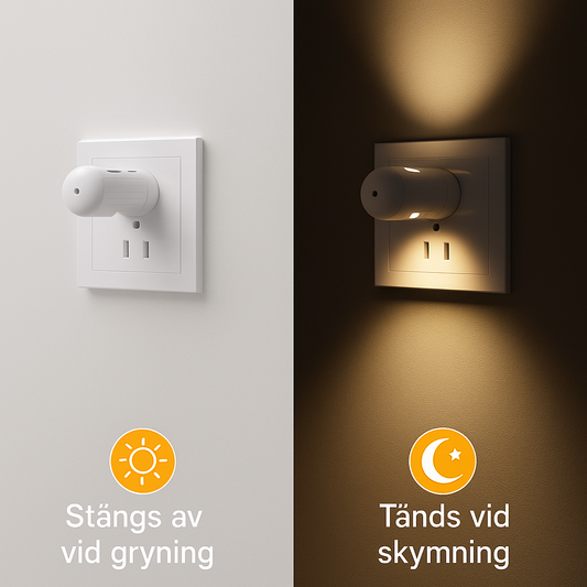 Automatisk LED-Nattlampa med Skymningssensor