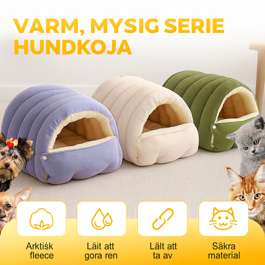 Värmande Plyschgrotta för Husdjur – Mjuk, Trygg & Bekväm Sovplats