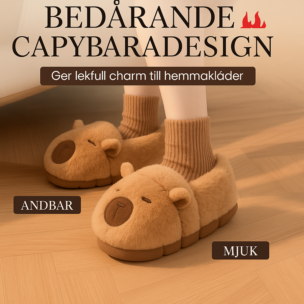 Plyschfodrade Kapybara-Tofflor