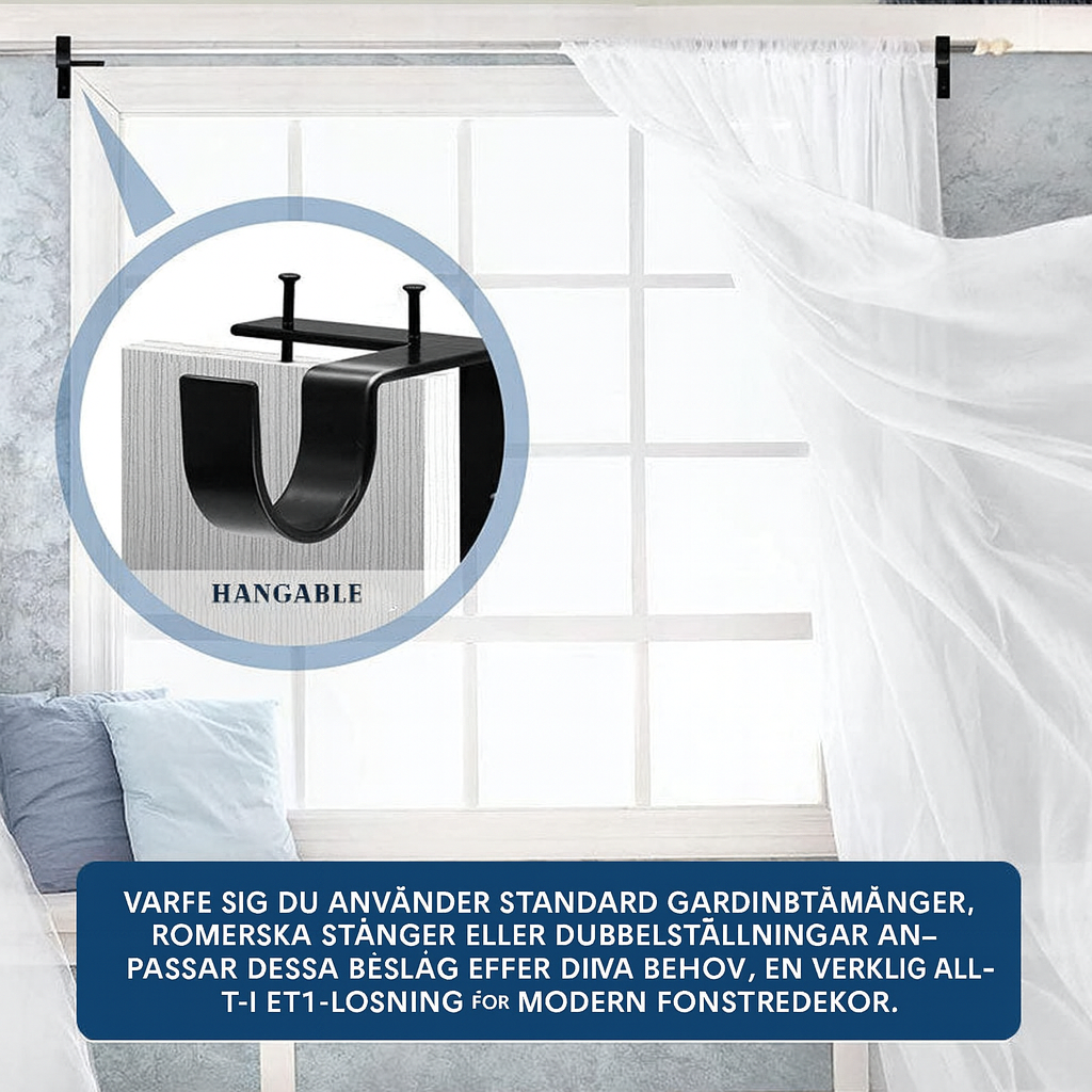 Borrfria Gardinfästen med Hög Bärkraft