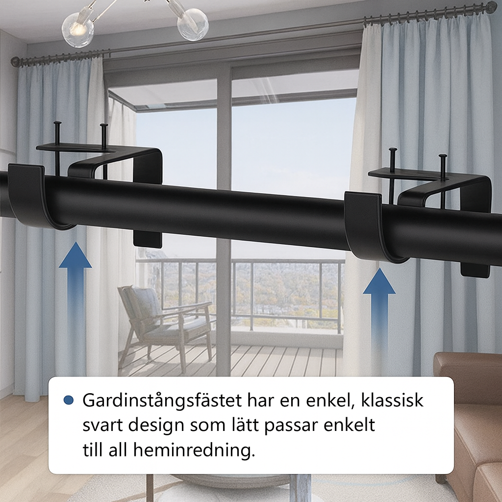 Borrfria Gardinfästen med Hög Bärkraft