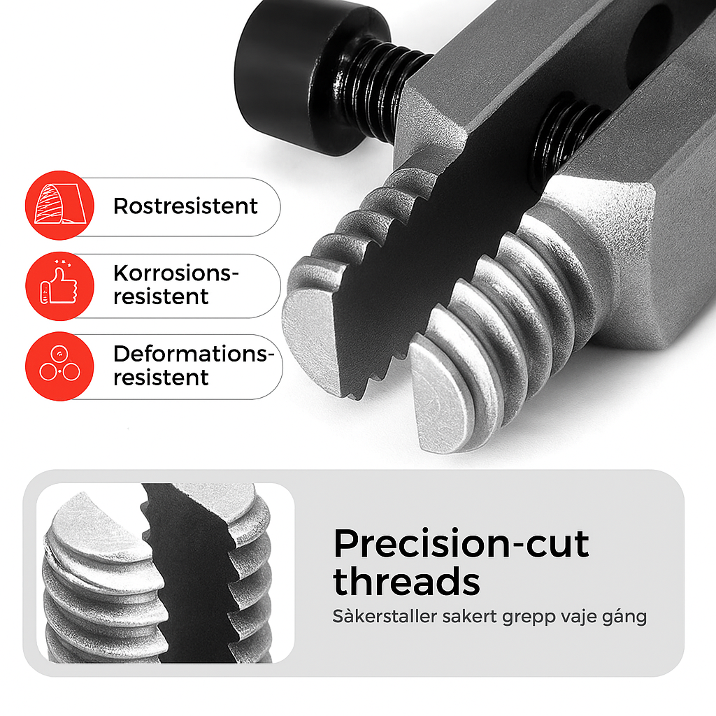 Justerbar Rostfri Gängutdragare för Snabb Reparation