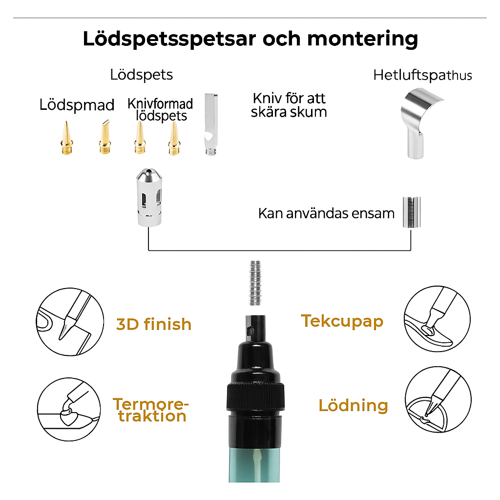 Bärbar 4-i-1 Gaslödkolv