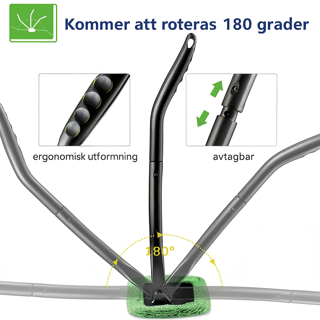 Roterbar Vindruterengörare med Mikrofiber