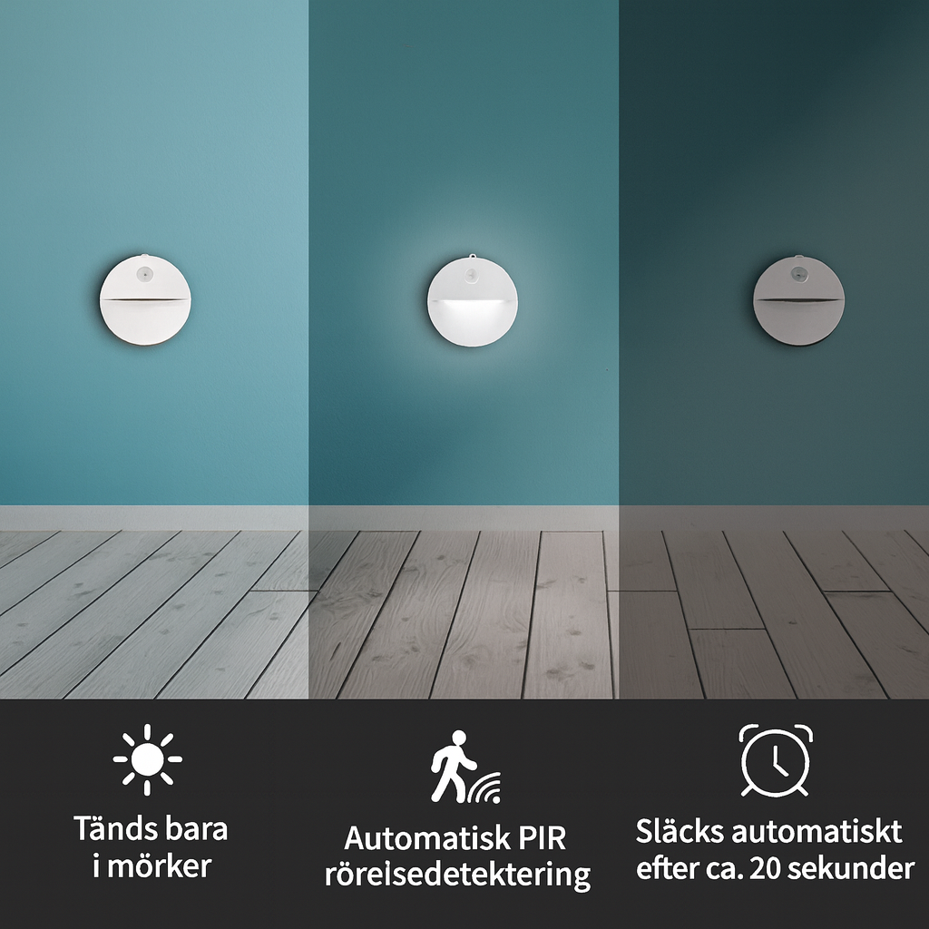 USB-Uppladdningsbar LED-Nattlampa med Rörelsesensor