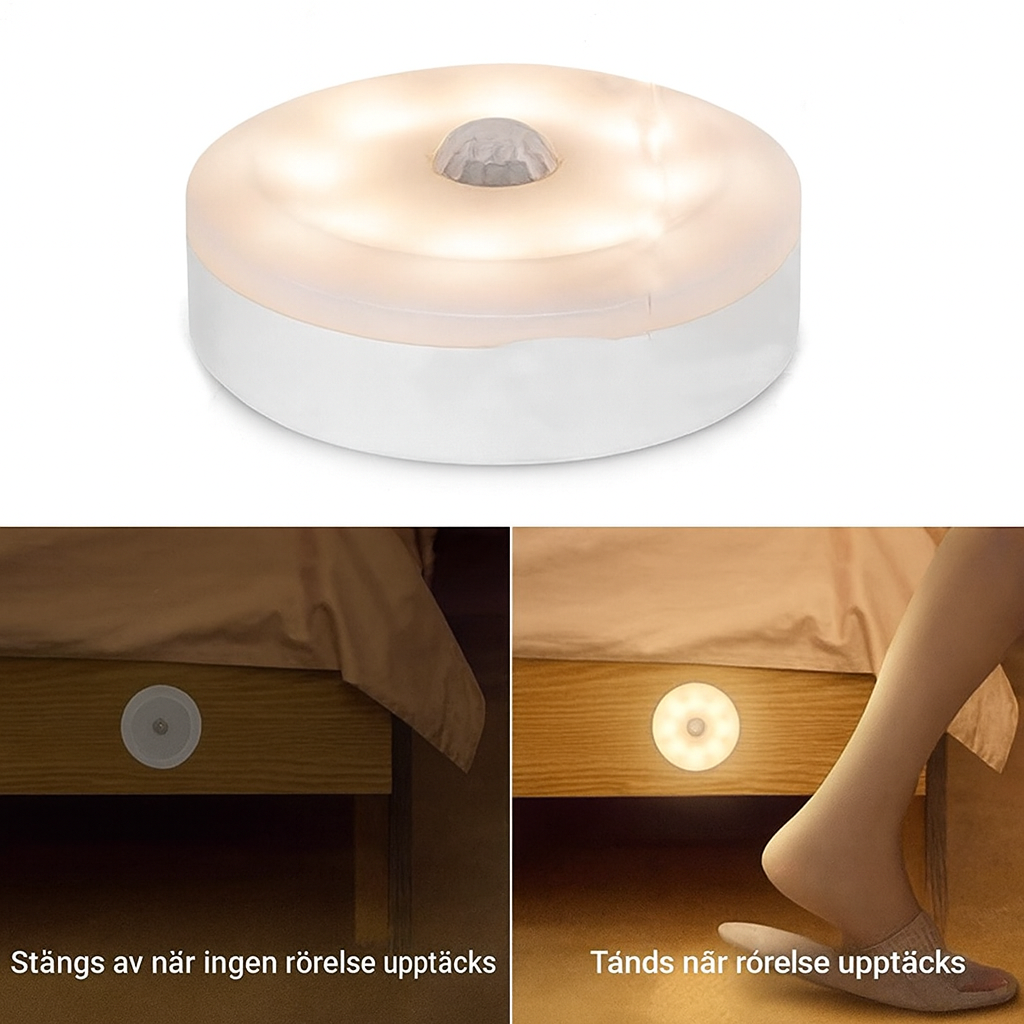 USB-Uppladdningsbar LED-Nattlampa med Rörelsesensor