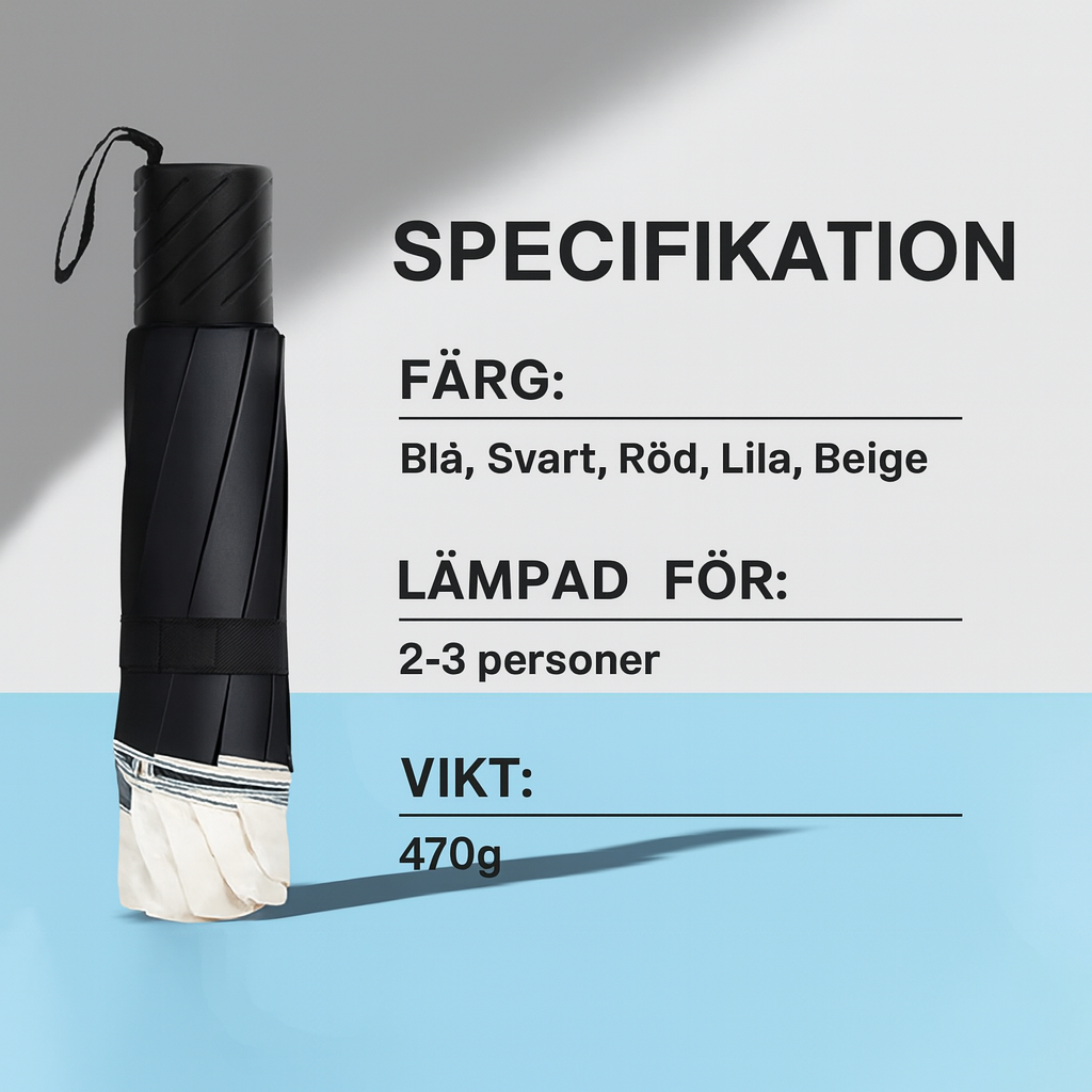 Vindresistent Paraply med UV-Skydd