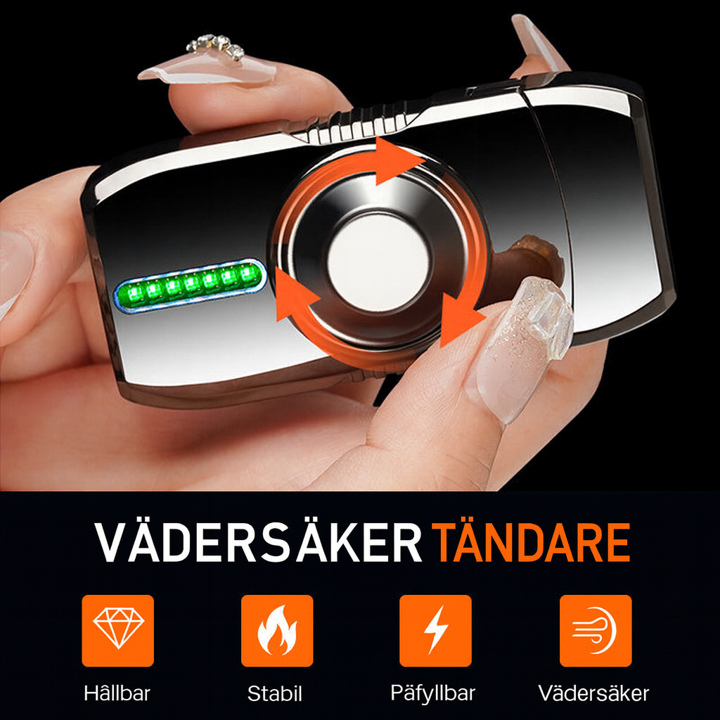 Smart Vindbeständig Tändare med LED & Multitändning