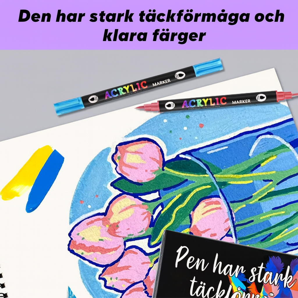 Dubbelspetsade Akrylmarker Set