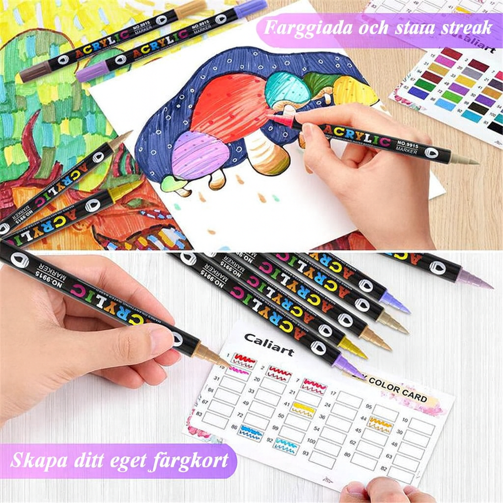Dubbelspetsade Akrylmarker Set