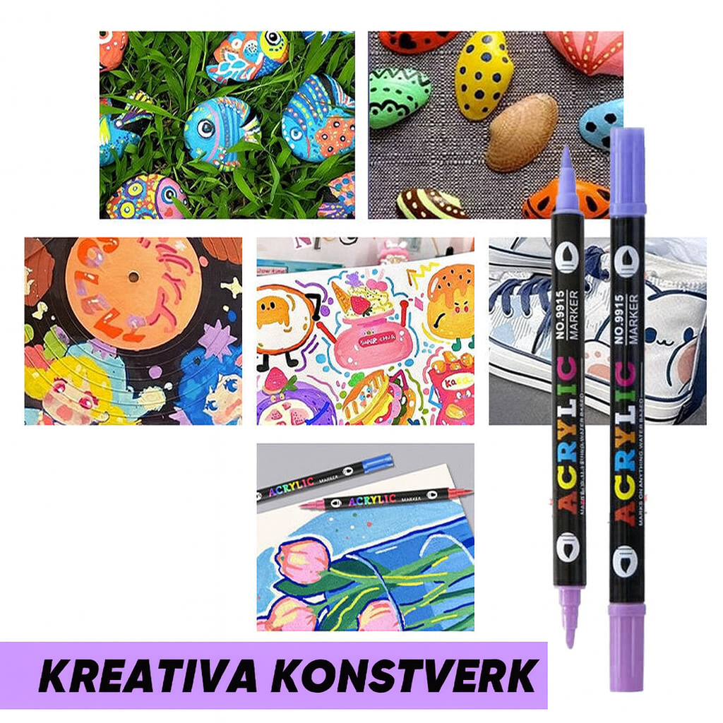 Dubbelspetsade Akrylmarker Set